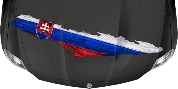 Preview: Heckaufkleber Fahne der Slowakei auf dunkler Motorhaube