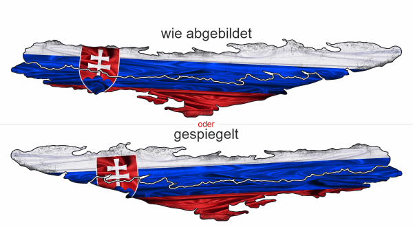 Preview: Heckaufkleber Fahne der Slowakei - Ansicht Ausrichtung