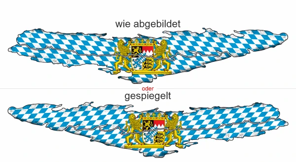 Die bayrische Flagge - Ansicht Ausrichtung