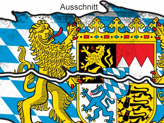 Die bayrische Flagge - Ansicht Ausschnitt