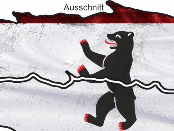 Aufkleber Fahne von Berlin - Ansicht Ausschnitt