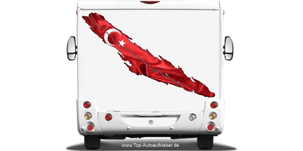 Heckaufkleber Fahne von der Türkei auf dem Heck