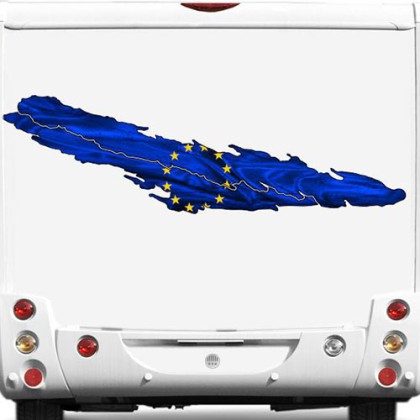 Schlüsselanhänger Europa Flagge | Bestickt, 3x9,5 Cm, Mit Ring (2,5 Cm)