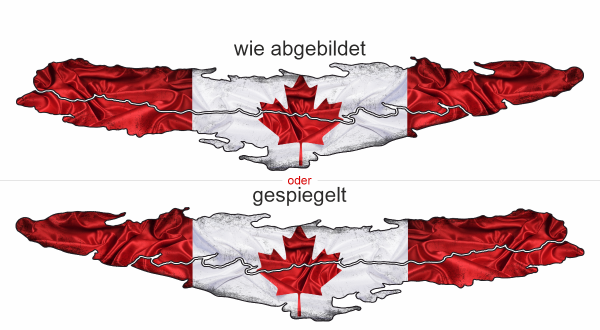 Heckaufkleber Fahne von Kanada - Ansicht Ausrichtung