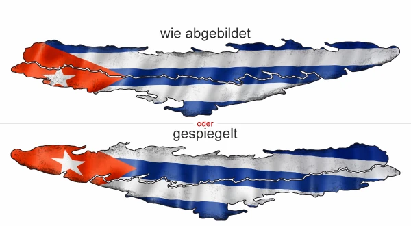 Heckaufkleber Fahne von Kuba - Ansicht Ausrichtung