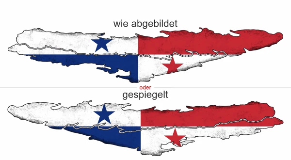 Heckaufkleber Fahne von Panama - Ansicht Ausrichtung