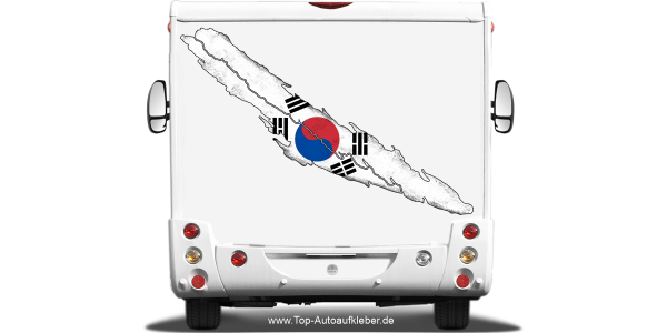 Heckaufkleber Fahne von Südkorea auf dem Heck
