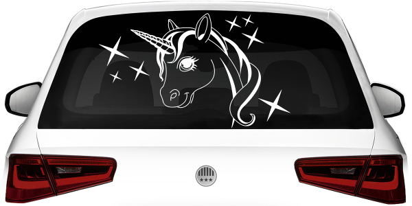 Preview: Heckscheibenaufkleber Einhorn