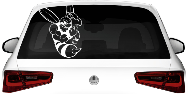 Preview: Autodekor Heckscheibe Fiese Wespe