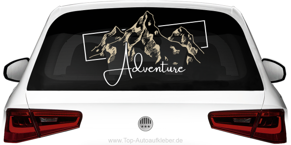 Heckscheibenaufkleber Bergmotiv Abenteuer