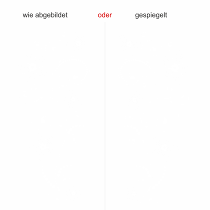 Preview: Aufkleber für die Heckscheibe mit blumigem Dekor - Ansicht Ausrichtung und Farbauswahl