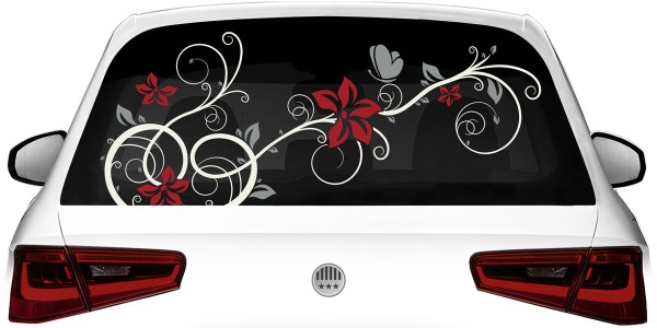 Preview: Heckscheibenaufkleber Buntes Rankenornament