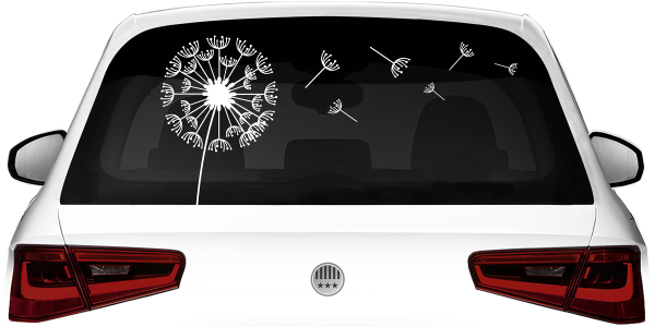 Preview: Heckscheibendekor Design Pusteblume Preview: Aufkleber für die Heckscheibe mit moderner Design Pusteblume