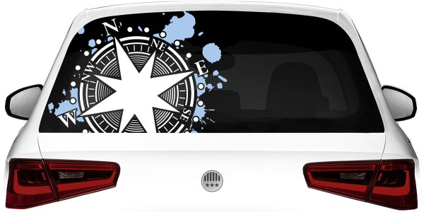 Preview: Heckscheibenaufkleber Kompass