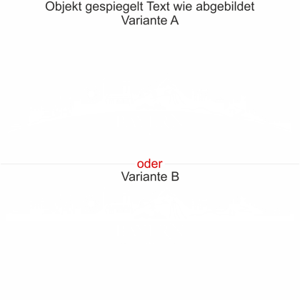 Preview: - gespiegelt - Text wie abgebildet - Ansicht Farbauswahl - Varianten A und B