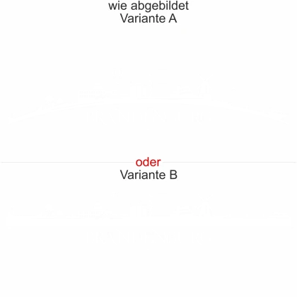 Heckscheibenaufkleber Skyline Brandenburg - wie abgebildet - Ansicht Farbauswahl - Varianten A und B