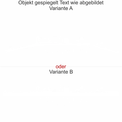 Heckscheibenaufkleber Skyline Brandenburg - gespiegelt - Text wie abgebildet - Ansicht Farbauswahl - Varianten A und B