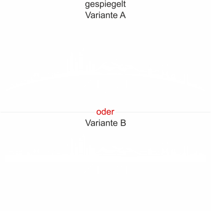 Preview: Heckscheibenaufkleber Skyline Hessen - gespiegelt - Ansicht Farbauswahl - Varianten A und B