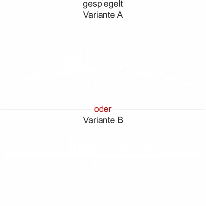 Heckscheibenaufkleber Skyline Hessen - gespiegelt - Ansicht Farbauswahl - Varianten A und B