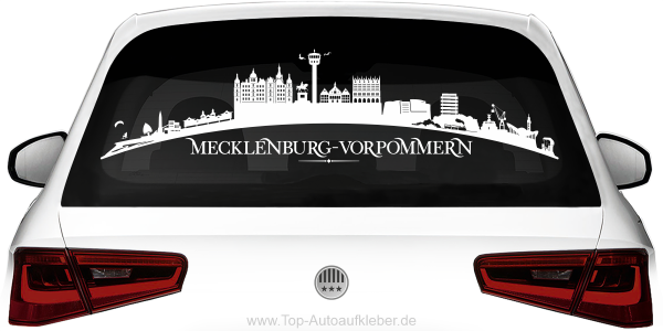 Heckscheibenaufkleber Skyline Mecklenburg-Vorpommern