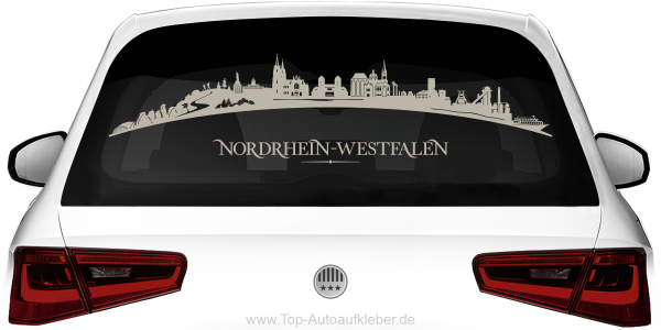 Heckscheibenaufkleber Skyline Nordrhein-Westfalen