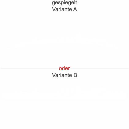 Preview: Heckscheibenaufkleber Skyline Nordrhein-Westfalen - gespiegelt - Ansicht Farbauswahl - Varianten A und B