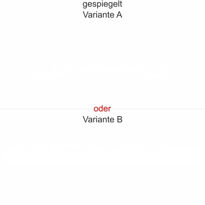 Heckscheibenaufkleber Skyline Rheinland-Pfalz - gespiegelt - Ansicht Farbauswahl - Varianten A und B
