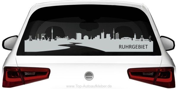 Heckscheibensticker mit Silhouette des Ruhrgebietes