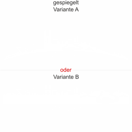Preview: Heckscheibenaufkleber Skyline Saarland - gespiegelt - Ansicht Farbauswahl - Varianten A und B