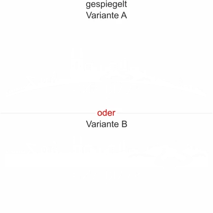 Heckscheibenaufkleber Skyline Saarland - gespiegelt - Ansicht Farbauswahl - Varianten A und B
