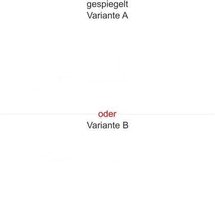 Heckscheibenaufkleber Skyline Sachsen - gespiegelt - Ansicht Farbauswahl - Varianten A und B