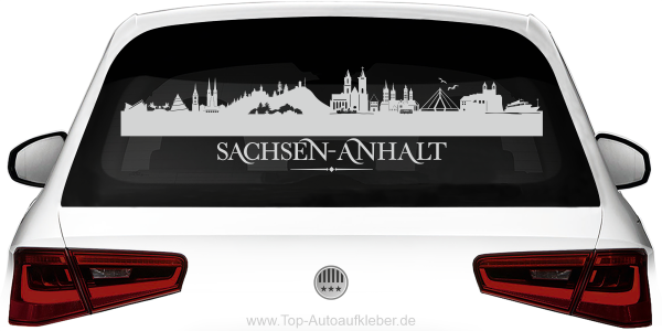 Heckscheibenaufkleber Skyline Sachsen-Anhalt