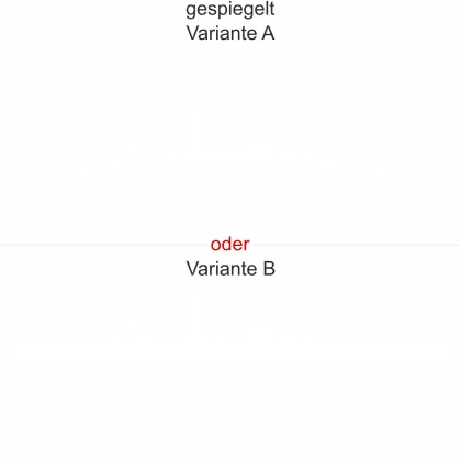 Heckscheibenaufkleber Skyline Schleswig-Holstein - gespiegelt - Ansicht Farbauswahl - Varianten A und B