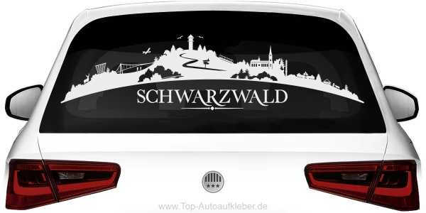 Heckscheibenaufkleber Skyline Schwarzwald