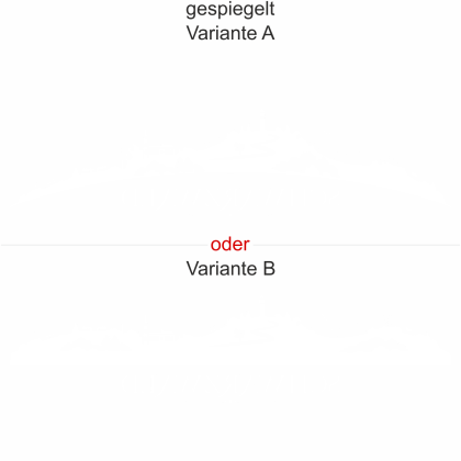 Preview: Heckscheibenaufkleber Skyline Schwarzwald - gespiegelt - Ansicht Farbauswahl - Varianten A und B