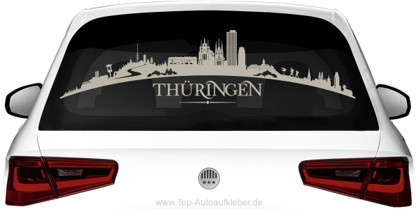 Heckscheibenaufkleber Skyline Thüringen