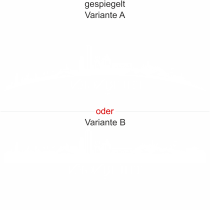 Preview: Heckscheibenaufkleber Skyline Thüringen - gespiegelt - Ansicht Farbauswahl - Varianten A und B