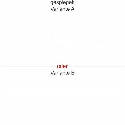 Heckscheibenaufkleber Skyline Thüringen - gespiegelt - Ansicht Farbauswahl - Varianten A und B