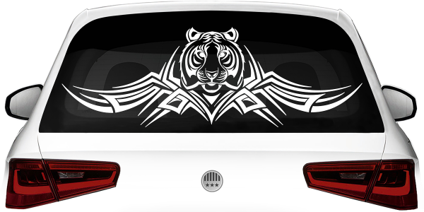 Heckscheibentattoo Tiger Tribal