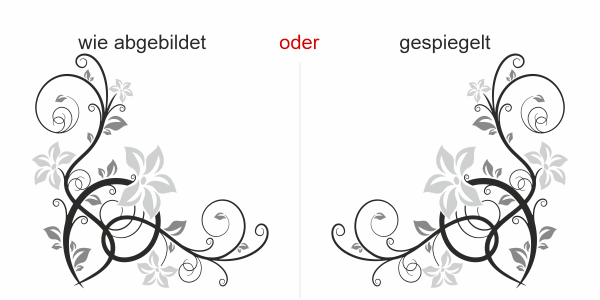 Preview: Klebefolie für die Heckscheibe mit buntem Blumenornament - Ansicht Ausrichtung