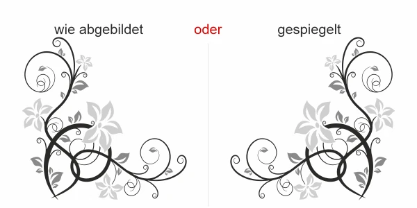 Klebefolie für die Heckscheibe mit buntem Blumenornament - Ansicht Ausrichtung