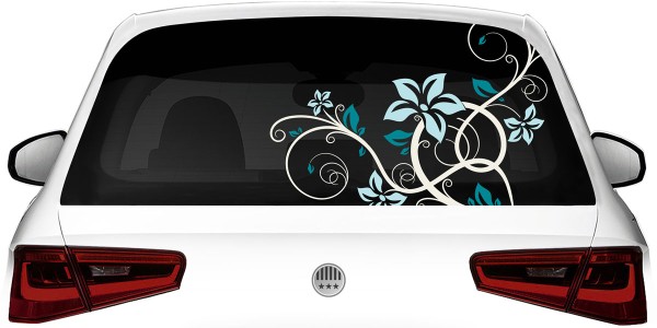 Preview: Heckscheibendekor Buntes Blumenornament