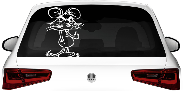 Preview: Heckscheibenaufkleber Coole Maus