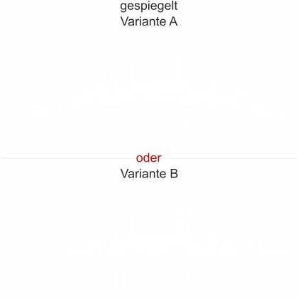 Preview: Heckscheibendekor München - Ansicht Ausrichtung und Farbauswahl