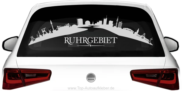 Heckscheibenaufkleber Skyline Ruhrgebiet