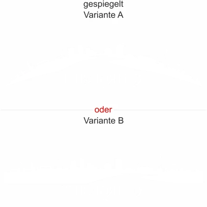 Heckscheibenaufkleber Skyline Ruhrgebiet - gespiegelt - Ansicht Farbauswahl - Varianten A und B