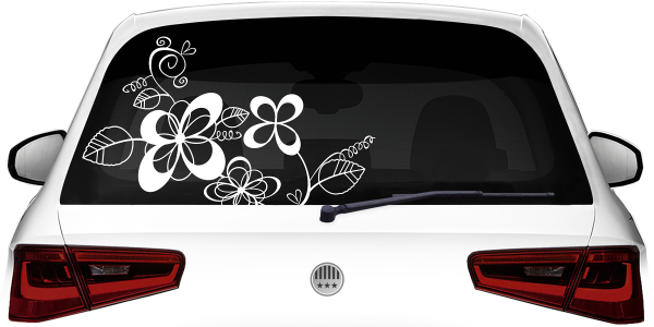 Preview: Heckscheibenaufkleber Blumenornament