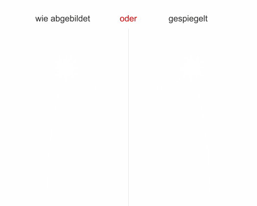 Preview: Heckscheibendekor Design Pusteblume Preview: Aufkleber für die Heckscheibe mit moderner Design Pusteblume - Ansicht Ausrichtung und Farbauswahl