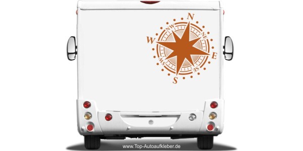 Preview: Heckscheibenaufkleber Kompassrose