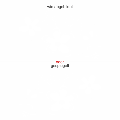 Preview: Aufkleber für die Heckscheibe mit Blumen Ornament und Schmetterling - Ansicht Ausrichtung und Farbauswahl